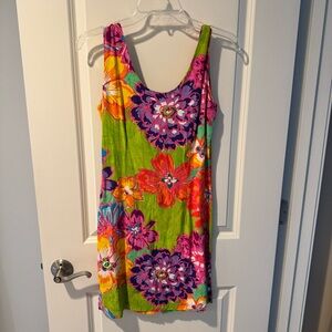 Vintage JAMS WORLD Womens Short Mini Sun Dress Floral Hawaiian Aloha